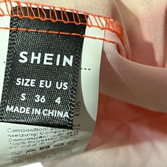 🟣SHEIN Pink & Orange Floral Twist-Back Sleeveless Top – Size Small - Picture 4 of 4